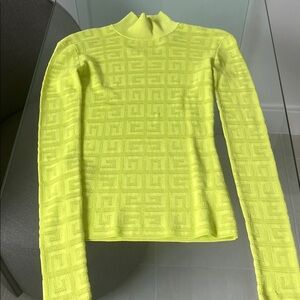 Givenchy Neon Yellow Textured Top